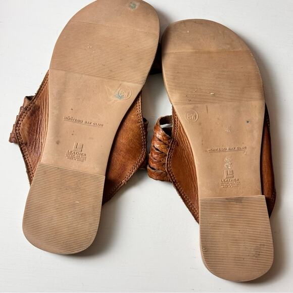 Montego Bay Club Brown Low Heel Sandals Sz 8 - Picture 3 of 8